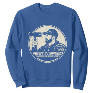 Rest In Speed Thank You For The Memories Sweatshirt Automotive Media Legend Memorial Tribute TS02 Royal Blue Print Your Wear