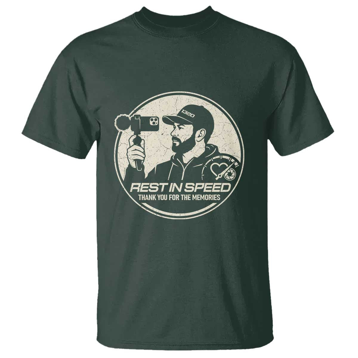 Rest In Speed Thank You For The Memories T Shirt Automotive Media Legend Memorial Tribute TS02 Dark Forest Green Print Your Wear