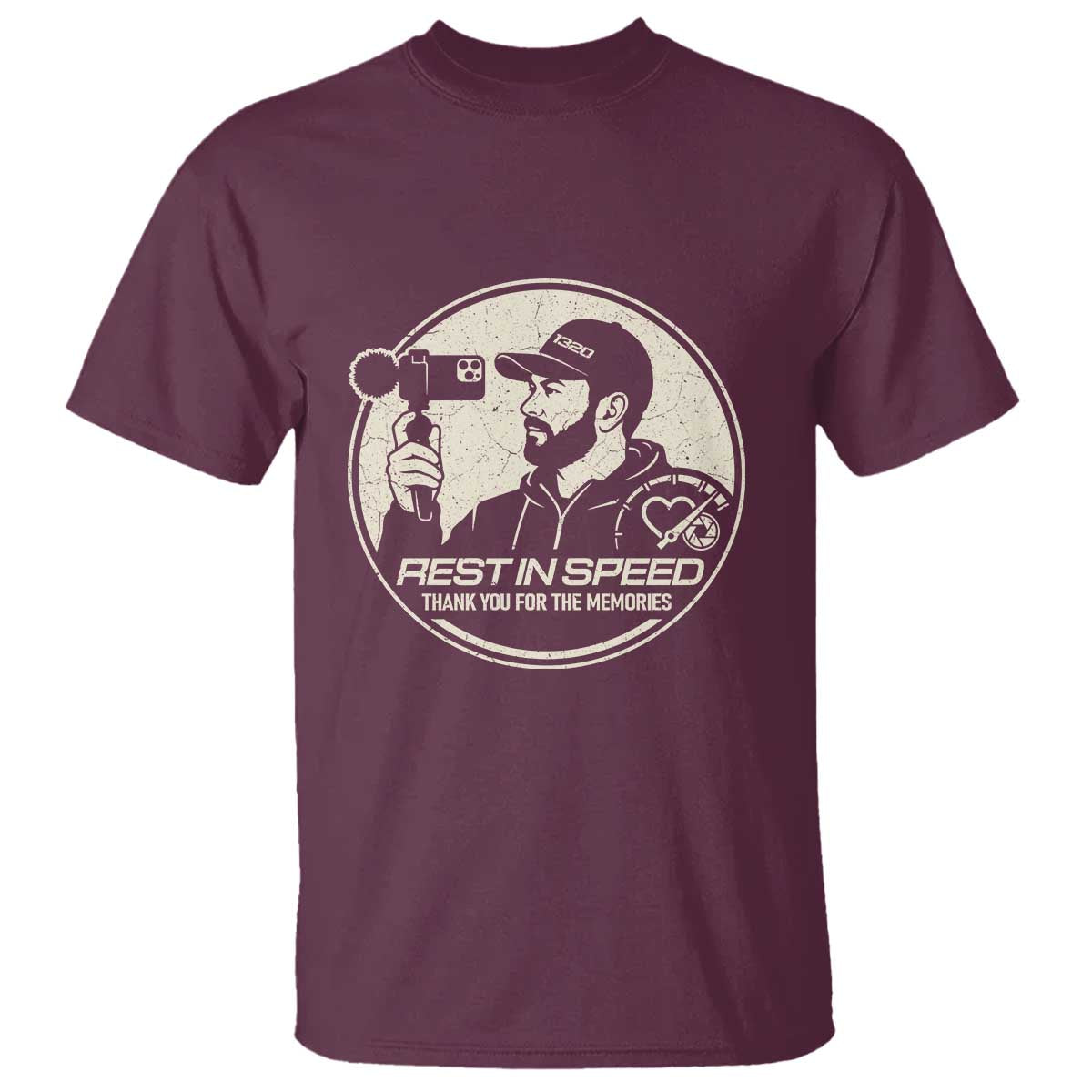 Rest In Speed Thank You For The Memories T Shirt Automotive Media Legend Memorial Tribute TS02 Maroon Print Your Wear