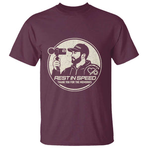 Rest In Speed Thank You For The Memories T Shirt Automotive Media Legend Memorial Tribute TS02 Maroon Print Your Wear