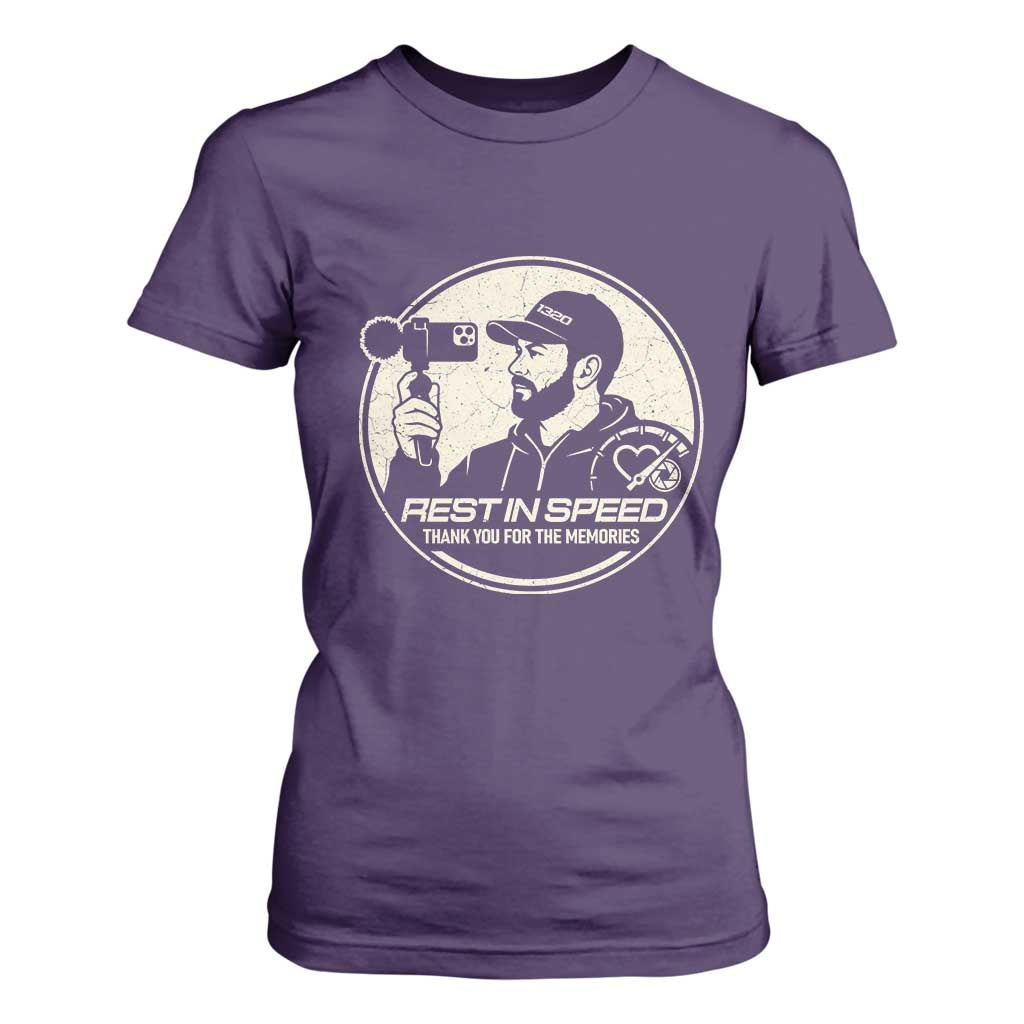 Rest In Speed Thank You For The Memories T Shirt For Women Automotive Media Legend Memorial Tribute TS02 Purple Print Your Wear