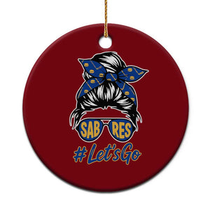 Lets Go Hockey Mom Ceramic Ornament Buffalo Messy Bun Sunglasses Sports Fan TS02 1pc Red Print Your Wear