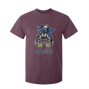 Lets Go Hockey Mom T Shirt For Kid Buffalo Messy Bun Sunglasses Sports Fan TS02 Maroon Print Your Wear