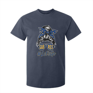 Lets Go Hockey Mom T Shirt For Kid Buffalo Messy Bun Sunglasses Sports Fan TS02 Navy Print Your Wear