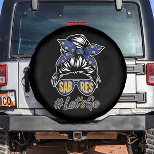 Lets Go Hockey Mom Spare Tire Cover Buffalo Messy Bun Sunglasses Sports Fan TS02 No hole Black Print Your Wear