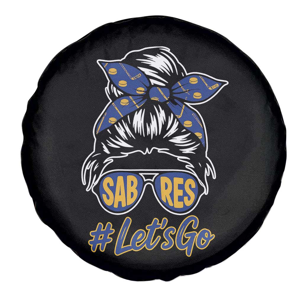 Lets Go Hockey Mom Spare Tire Cover Buffalo Messy Bun Sunglasses Sports Fan TS02 Print Your Wear