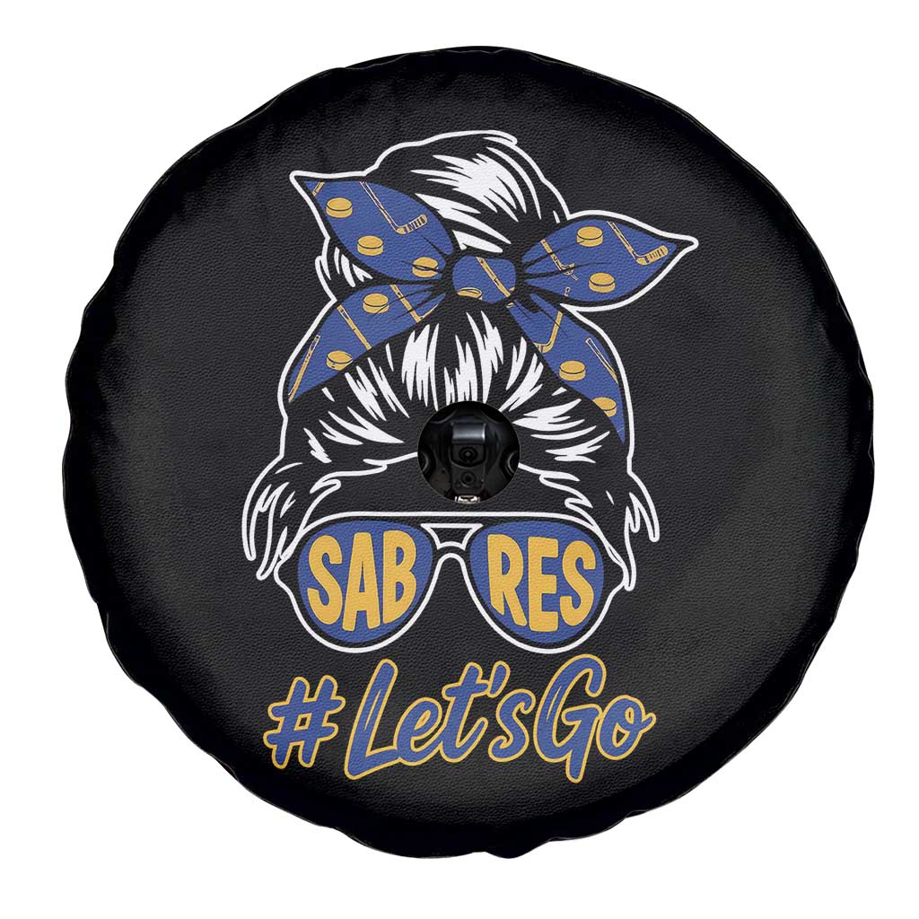 Lets Go Hockey Mom Spare Tire Cover Buffalo Messy Bun Sunglasses Sports Fan TS02 Print Your Wear