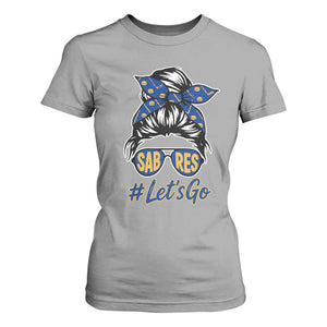 Lets Go Hockey Mom T Shirt For Women Buffalo Messy Bun Sunglasses Sports Fan TS02 Sport Gray Print Your Wear