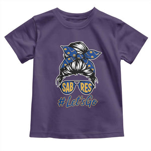 Lets Go Hockey Mom Toddler T Shirt Buffalo Messy Bun Sunglasses Sports Fan TS02 Purple Print Your Wear