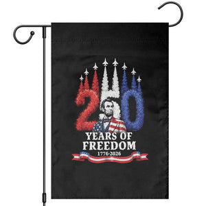 250 Years of Freedom Abraham Lincoln Patriotic Garden Flag US Fighter Jets Red White and Blue 1776 to 2026 Semiquincentennial TS02 Black Print Your Wear
