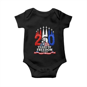 250 Years of Freedom Abraham Lincoln Patriotic Baby Onesie US Fighter Jets Red White and Blue 1776 to 2026 Semiquincentennial TS02 Black Print Your Wear