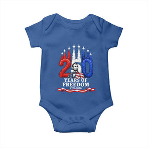 250 Years of Freedom Abraham Lincoln Patriotic Baby Onesie US Fighter Jets Red White and Blue 1776 to 2026 Semiquincentennial TS02 Royal Blue Print Your Wear