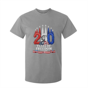 250 Years of Freedom Abraham Lincoln Patriotic T Shirt For Kid US Fighter Jets Red White and Blue 1776 to 2026 Semiquincentennial TS02 Sport Gray Print Your Wear