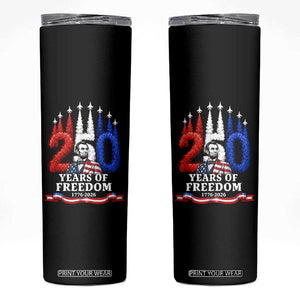 250 Years of Freedom Abraham Lincoln Patriotic Skinny Tumbler US Fighter Jets Red White and Blue 1776 to 2026 Semiquincentennial TS02 Black Print Your Wear