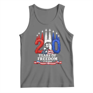 250 Years of Freedom Abraham Lincoln Patriotic Tank Top US Fighter Jets Red White and Blue 1776 to 2026 Semiquincentennial TS02 Black Heather Print Your Wear