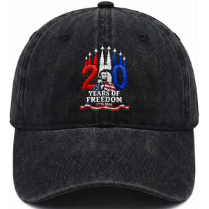 250 Years of Freedom Abraham Lincoln Patriotic Washed Cotton Baseball Cap US Fighter Jets Red White and Blue 1776 to 2026 Semiquincentennial TS02 Print Your Wear