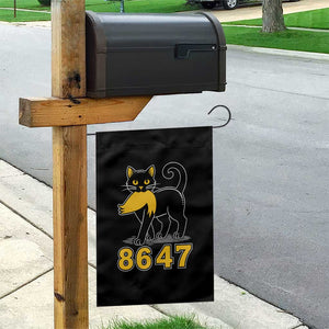 8647 Black Cat Golden Hair Prey Garden Flag Funny Coded Political Satire TS02 Print Your Wear