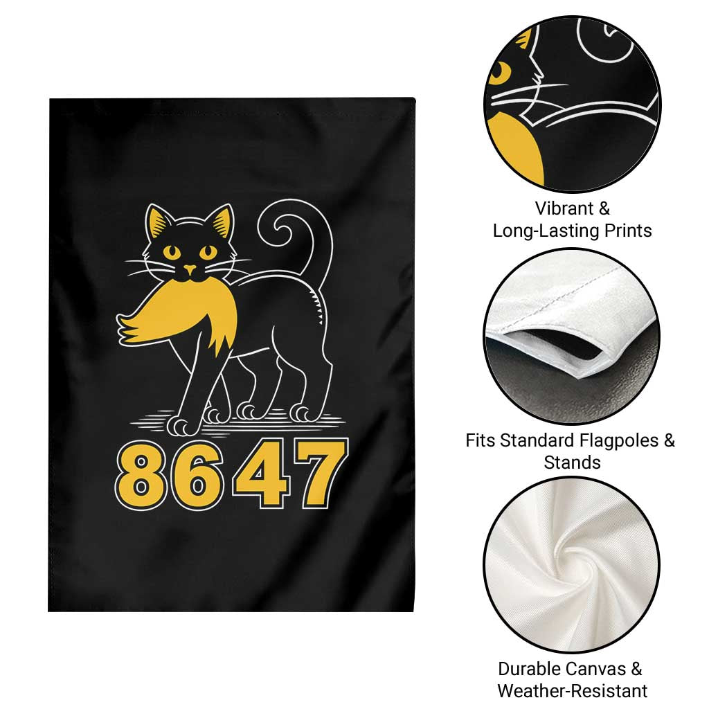 8647 Black Cat Golden Hair Prey Garden Flag Funny Coded Political Satire TS02 Print Your Wear