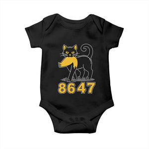 8647 Black Cat Golden Hair Prey Baby Onesie Funny Coded Political Satire TS02 Black Print Your Wear