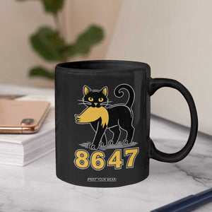 8647 Black Cat Golden Hair Prey Coffee Mug Funny Coded Political Satire TS02 Print Your Wear