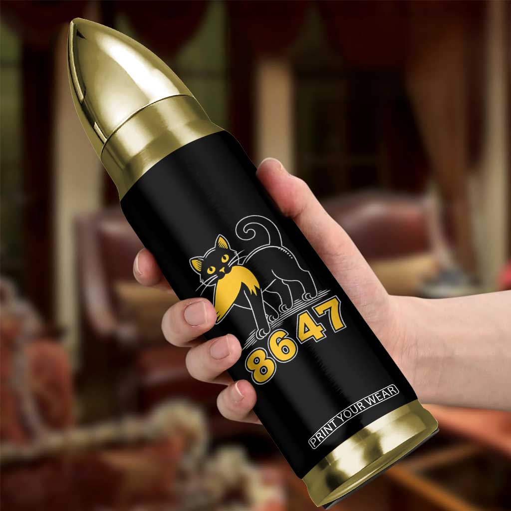 8647 Black Cat Golden Hair Prey Bullet Tumbler Funny Coded Political Satire TS02 Print Your Wear