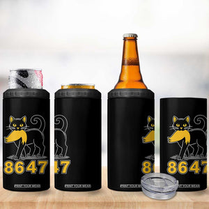 8647 Black Cat Golden Hair Prey 4 in 1 Can Cooler Tumbler Funny Coded Political Satire TS02 Print Your Wear