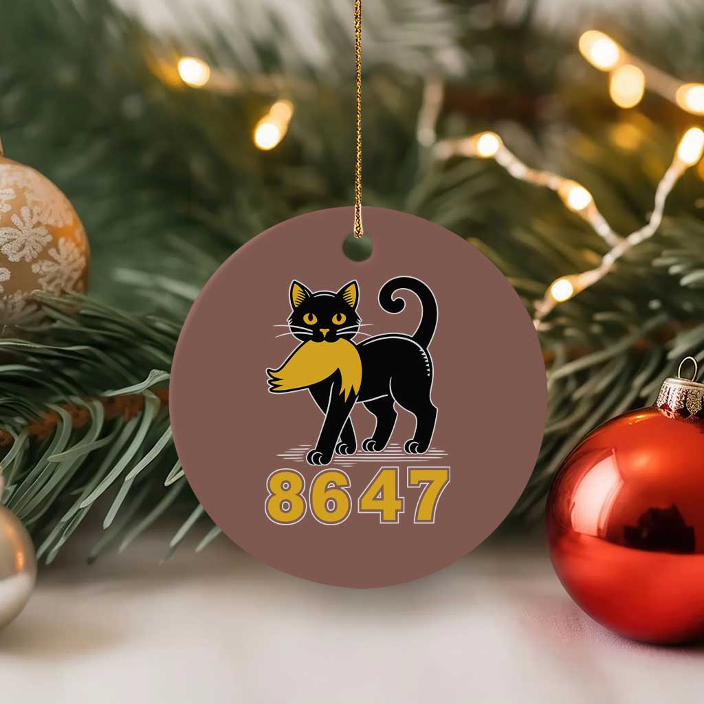 8647 Black Cat Golden Hair Prey Ceramic Ornament Funny Coded Political Satire TS02 1pc Mocha Print Your Wear