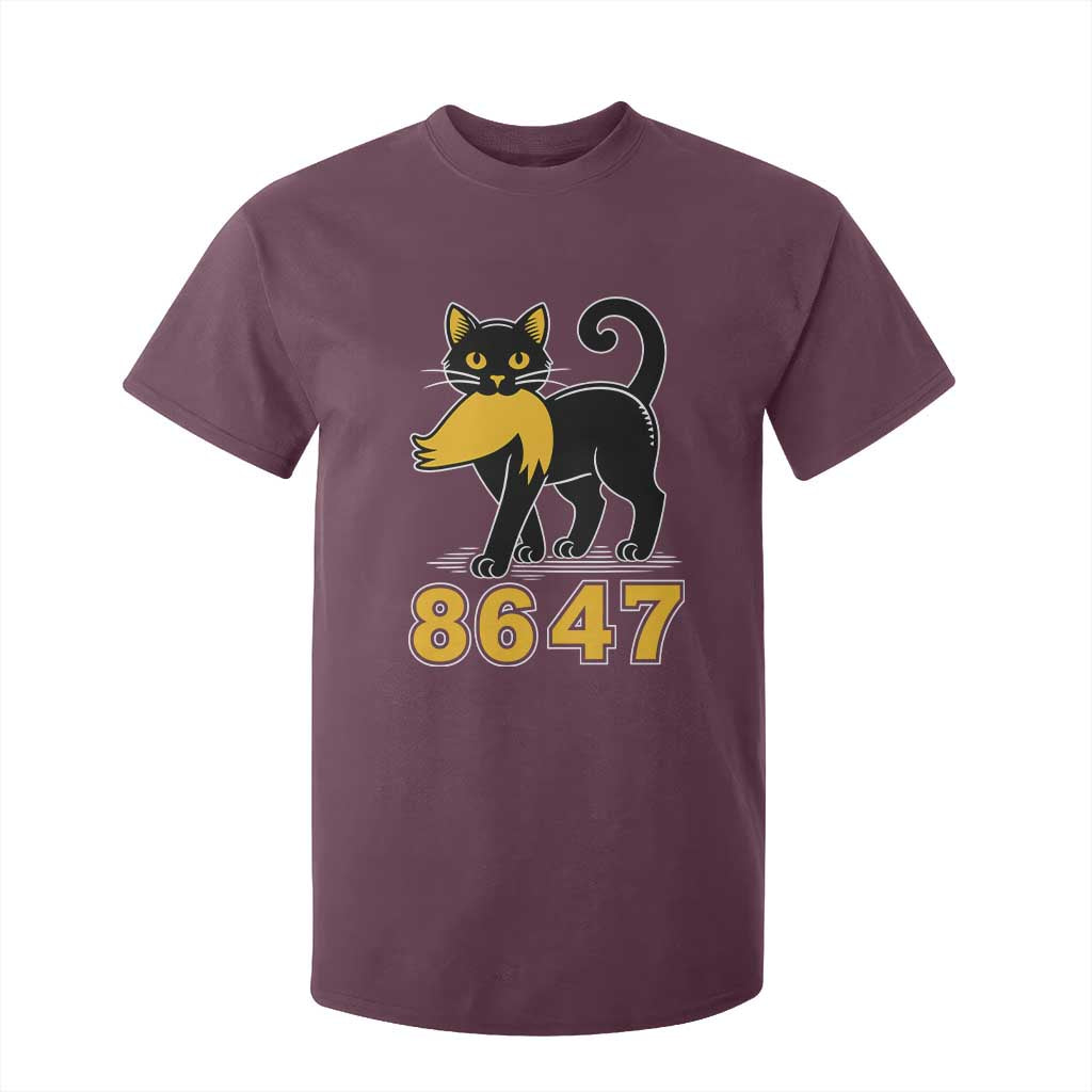 8647 Black Cat Golden Hair Prey T Shirt For Kid Funny Coded Political Satire TS02 Maroon Print Your Wear