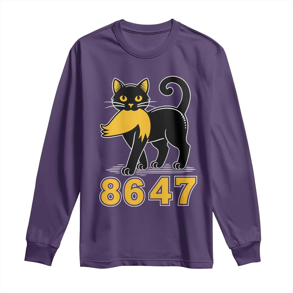 8647 Black Cat Golden Hair Prey Long Sleeve Shirt Funny Coded Political Satire TS02 Purple Print Your Wear