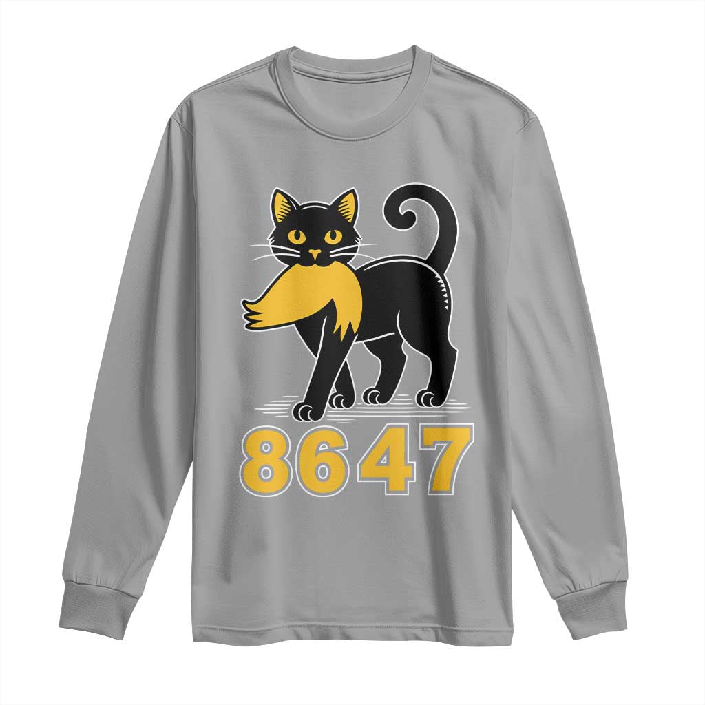 8647 Black Cat Golden Hair Prey Long Sleeve Shirt Funny Coded Political Satire TS02 Sport Gray Print Your Wear