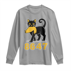8647 Black Cat Golden Hair Prey Long Sleeve Shirt Funny Coded Political Satire TS02 Sport Gray Print Your Wear