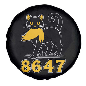 8647 Black Cat Golden Hair Prey Spare Tire Cover Funny Coded Political Satire TS02 Print Your Wear