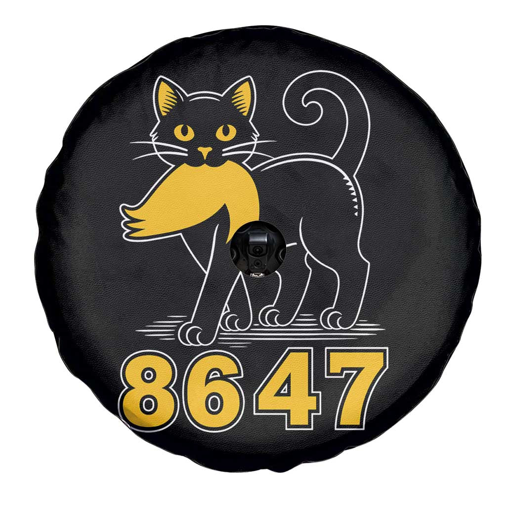 8647 Black Cat Golden Hair Prey Spare Tire Cover Funny Coded Political Satire TS02 Print Your Wear
