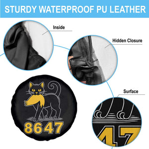 8647 Black Cat Golden Hair Prey Spare Tire Cover Funny Coded Political Satire TS02 Print Your Wear