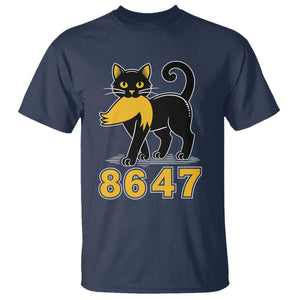 8647 Black Cat Golden Hair Prey T Shirt Funny Coded Political Satire TS02 Navy Print Your Wear