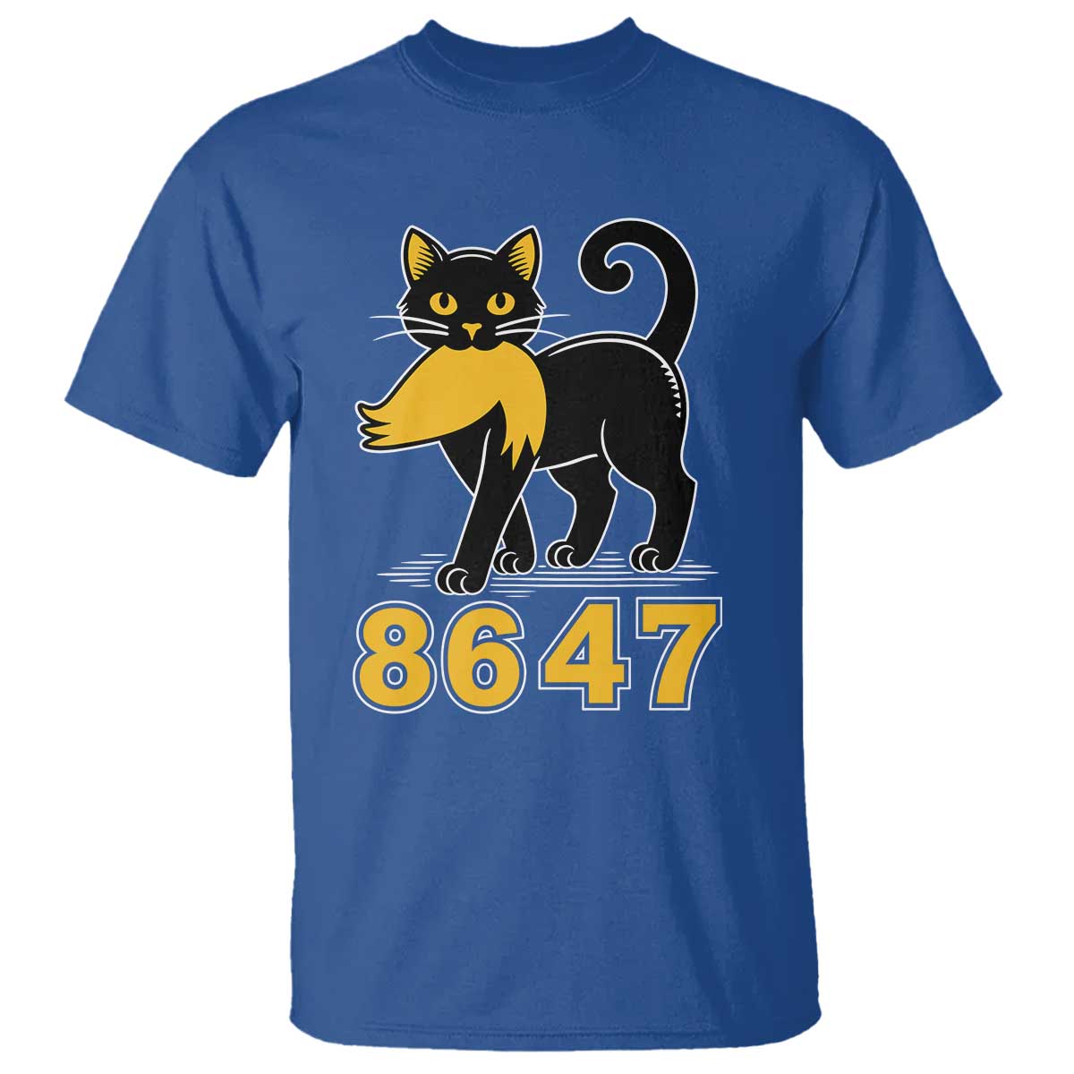8647 Black Cat Golden Hair Prey T Shirt Funny Coded Political Satire TS02 Royal Blue Print Your Wear