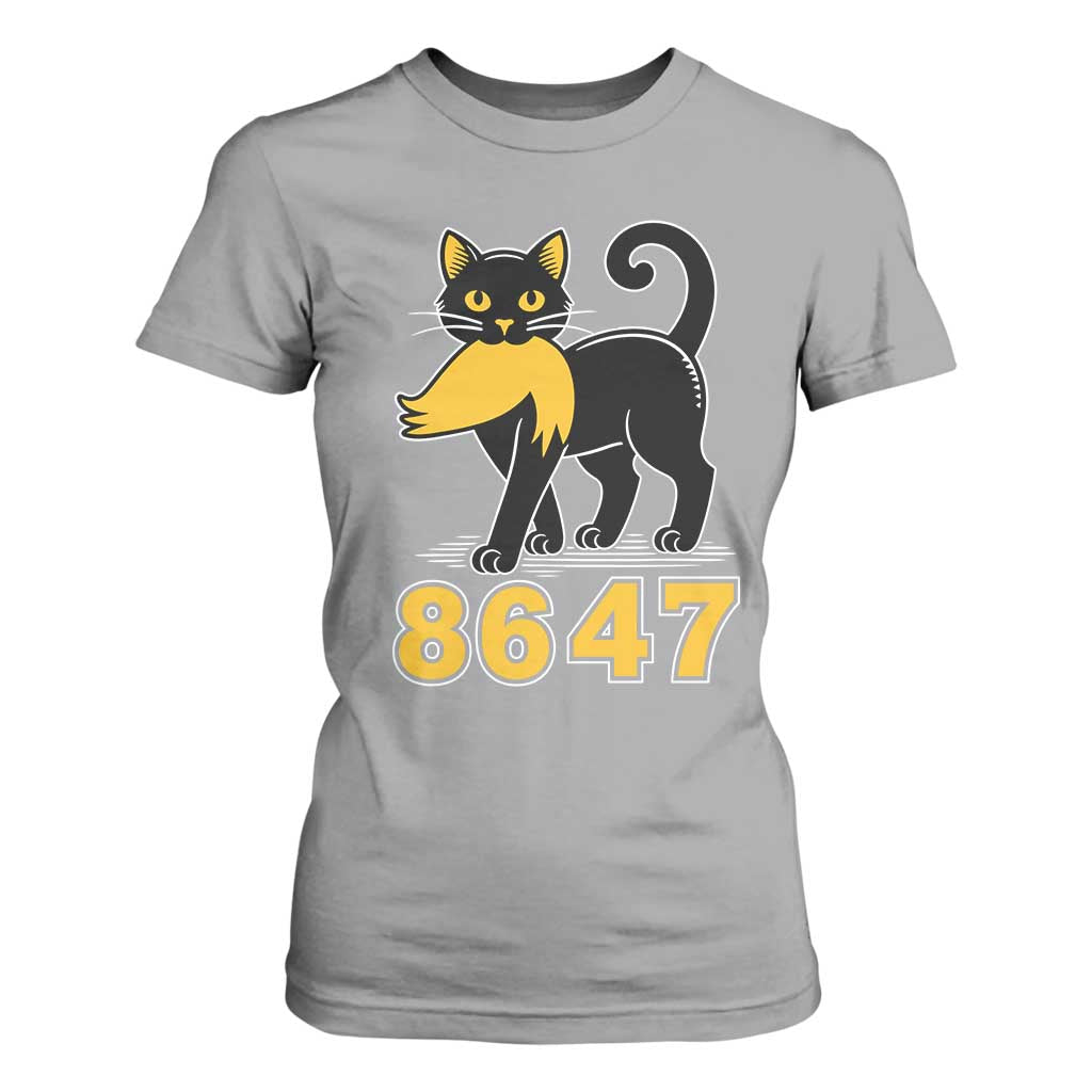 8647 Black Cat Golden Hair Prey T Shirt For Women Funny Coded Political Satire TS02 Sport Gray Print Your Wear