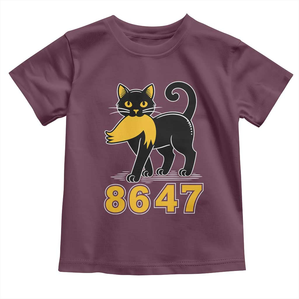 8647 Black Cat Golden Hair Prey Toddler T Shirt Funny Coded Political Satire TS02 Maroon Print Your Wear