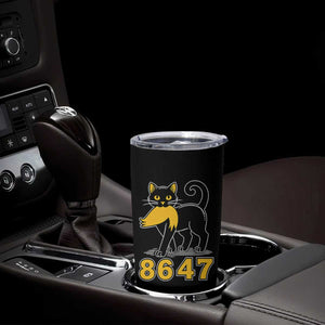 8647 Black Cat Golden Hair Prey Tumbler Cup Funny Coded Political Satire TS02 Print Your Wear