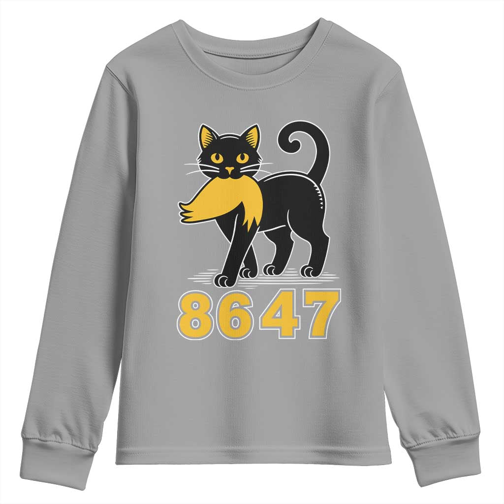 8647 Black Cat Golden Hair Prey Youth Sweatshirt Funny Coded Political Satire TS02 Sport Gray Print Your Wear