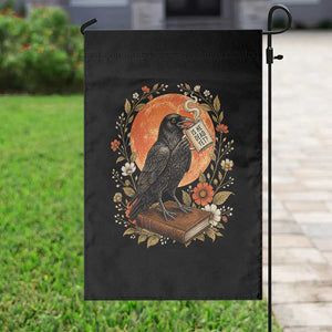Is He Dead Yet Raven Drinking Coffee Garden Flag Vintage Book Political Dark Humor TS02 Print Your Wear