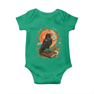 Is He Dead Yet Raven Drinking Coffee Baby Onesie Vintage Book Political Dark Humor TS02 Irish Green Print Your Wear
