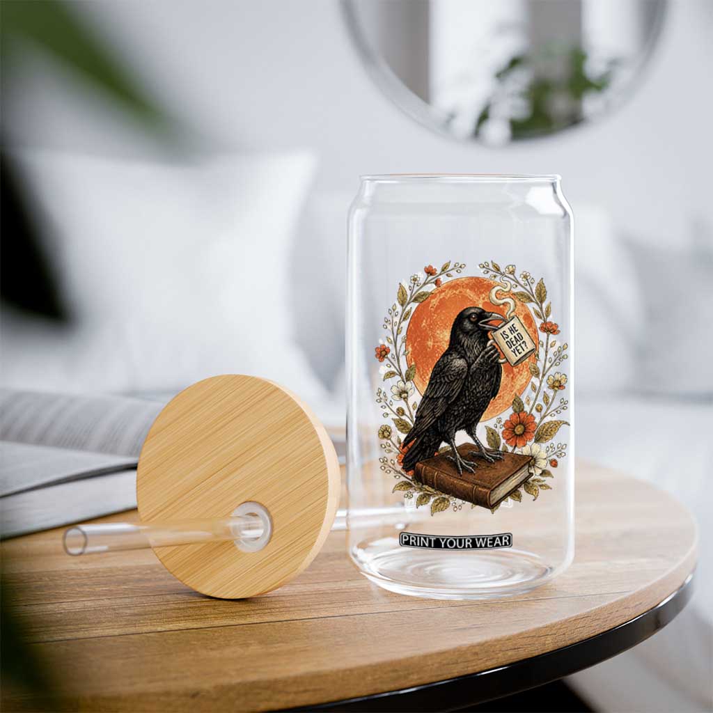 Is He Dead Yet Raven Drinking Coffee Glass Can Vintage Book Political Dark Humor TS02 Print Your Wear