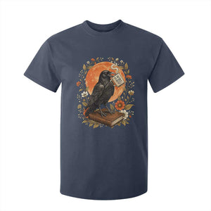 Is He Dead Yet Raven Drinking Coffee T Shirt For Kid Vintage Book Political Dark Humor TS02 Navy Print Your Wear
