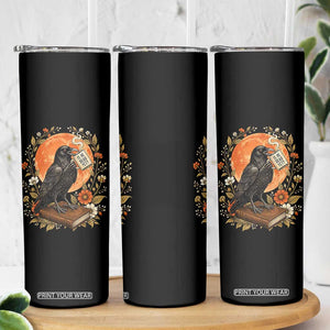 Is He Dead Yet Raven Drinking Coffee Skinny Tumbler Vintage Book Political Dark Humor TS02 Print Your Wear
