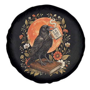 Is He Dead Yet Raven Drinking Coffee Spare Tire Cover Vintage Book Political Dark Humor TS02 Print Your Wear