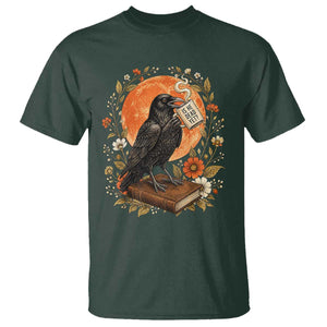 Is He Dead Yet Raven Drinking Coffee T Shirt Vintage Book Political Dark Humor TS02 Dark Forest Green Print Your Wear