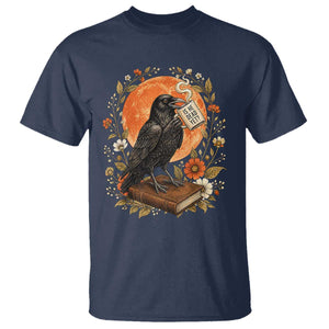Is He Dead Yet Raven Drinking Coffee T Shirt Vintage Book Political Dark Humor TS02 Navy Print Your Wear