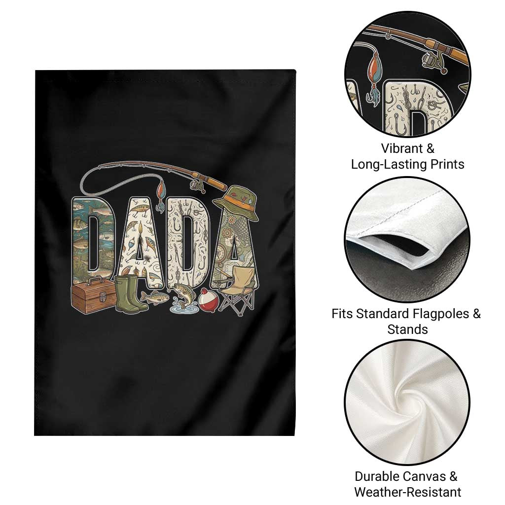 Best Fishing Dada Retro Vintage Outdoorsman Garden Flag Bass Angler Dad Fisherman Fathers Day Gift for Men