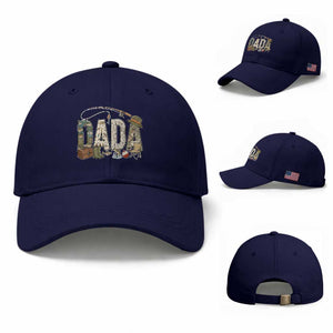Best Fishing Dada Retro Vintage Outdoorsman Baseball Cap Bass Angler Dad Fisherman Fathers Day Gift for Men